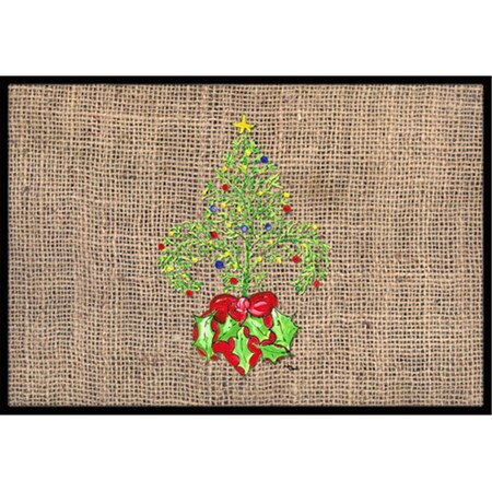 Carolines Treasures Christmas Tree Fleur de lis Indoor Or Outdoor Mat - 18 x 27 in. 8745MAT